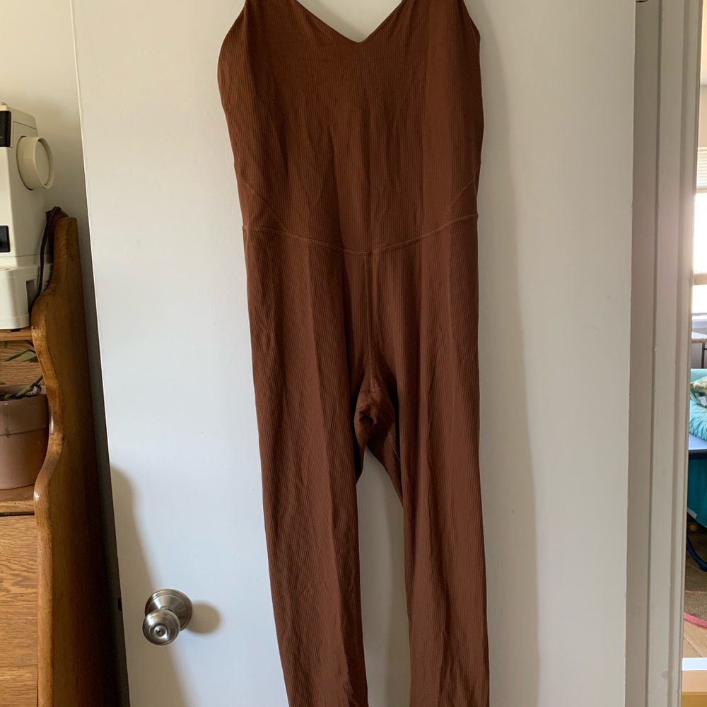 Lululemon Athletica Brown Align Jumpsuit with V-Neckline